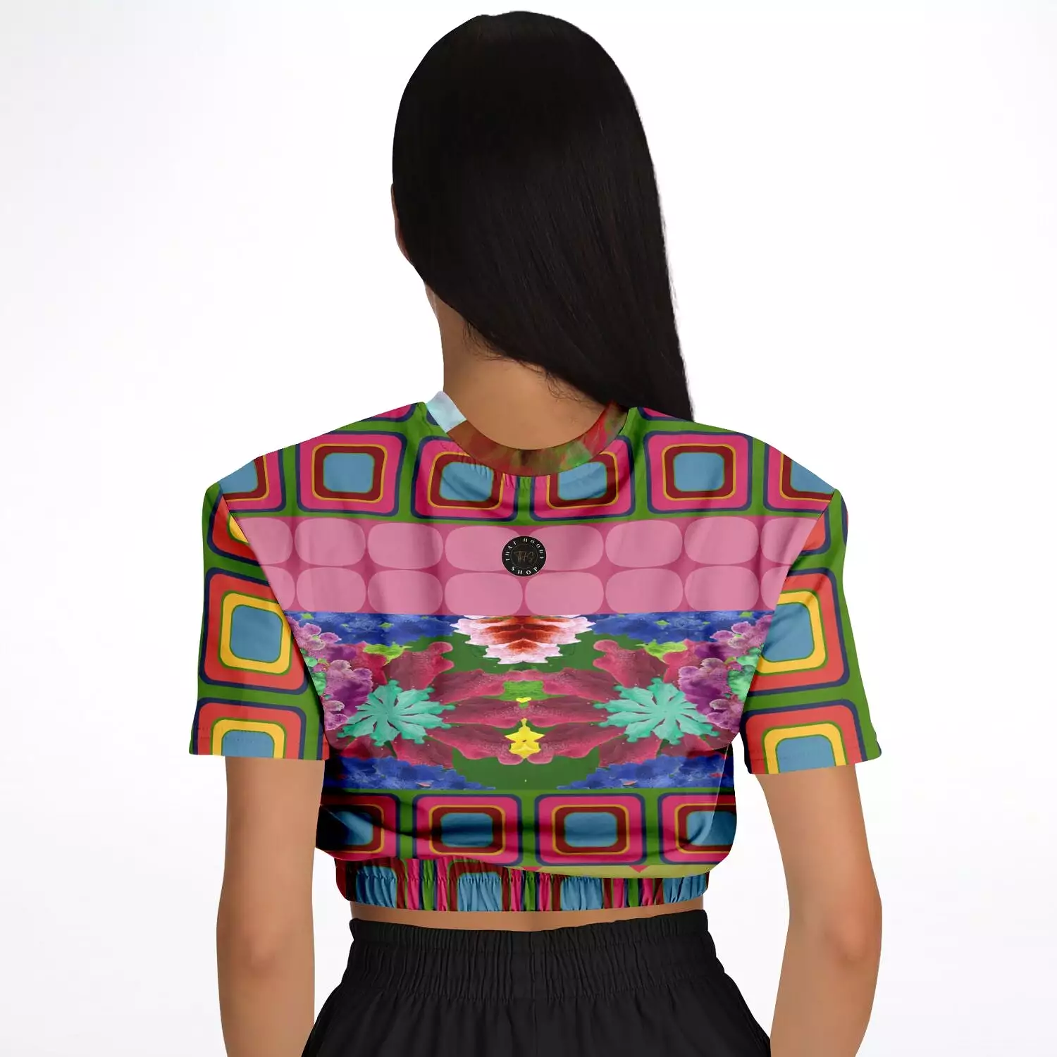 Dayglo Me Short Sleeve Cropped Eco-Poly Sweater