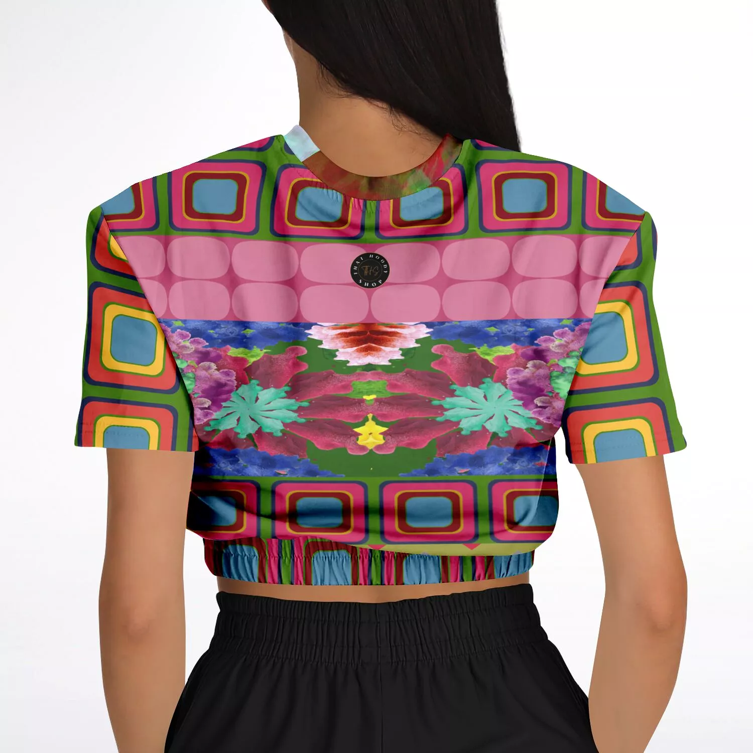 Dayglo Me Short Sleeve Cropped Eco-Poly Sweater