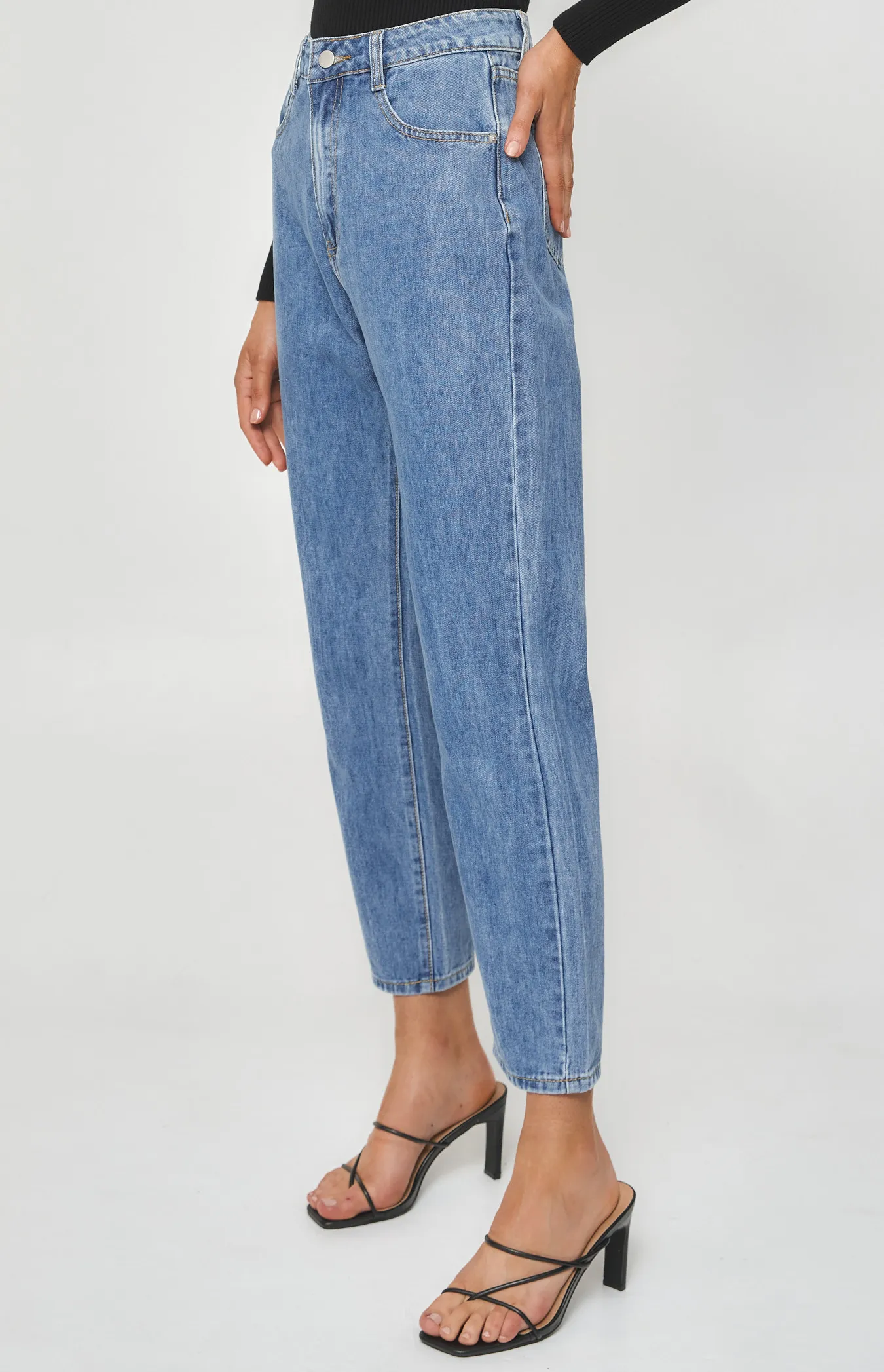 Denim Pants with Front Pockets and Seam Detailing (SDM120)