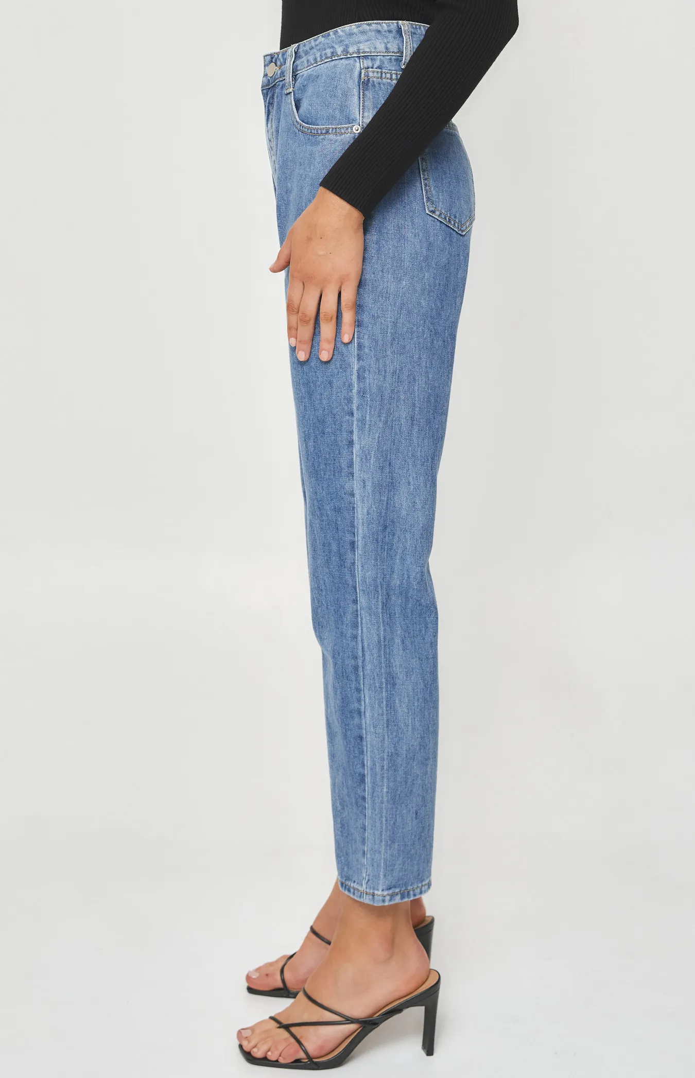 Denim Pants with Front Pockets and Seam Detailing (SDM120)