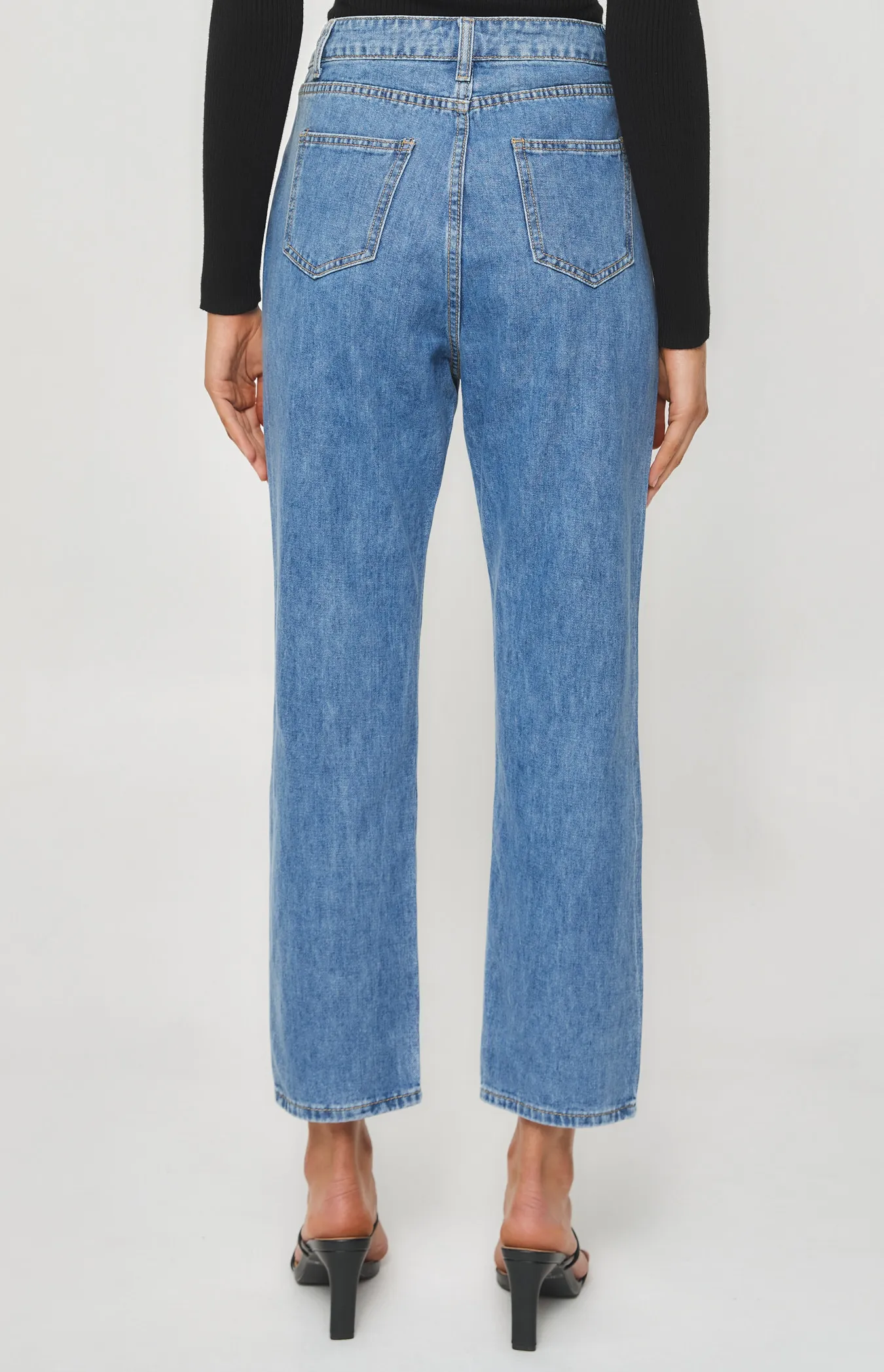 Denim Pants with Front Pockets and Seam Detailing (SDM120)