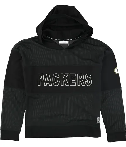 Dkny Womens Green Bay Packers Mesh Hoodie Sweatshirt