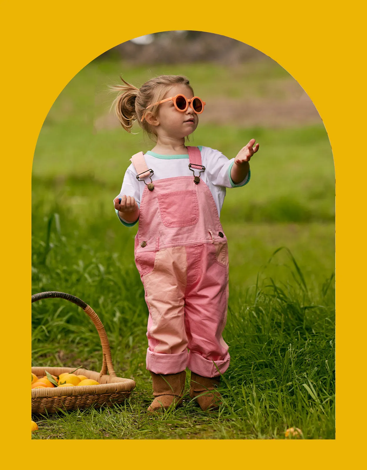 Dotty Dungarees Colour Block Dungarees Pink