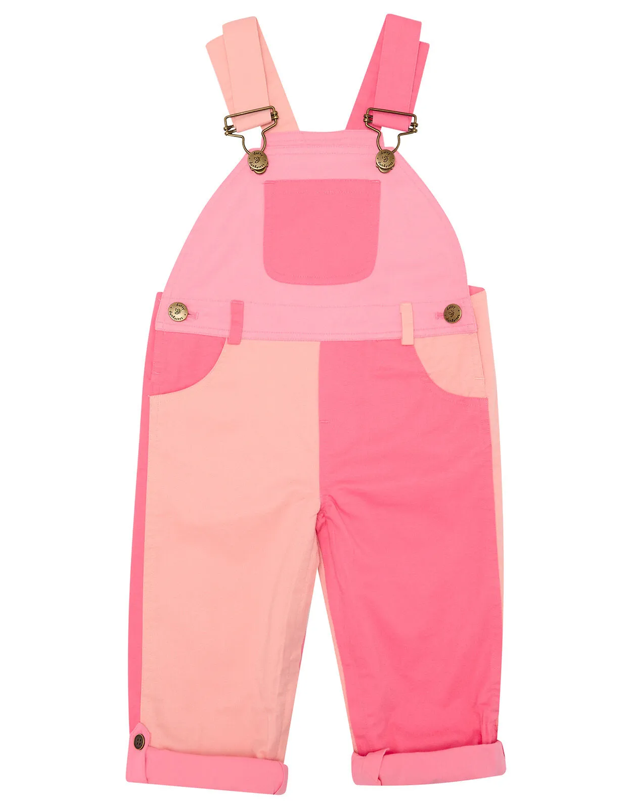 Dotty Dungarees Colour Block Dungarees Pink