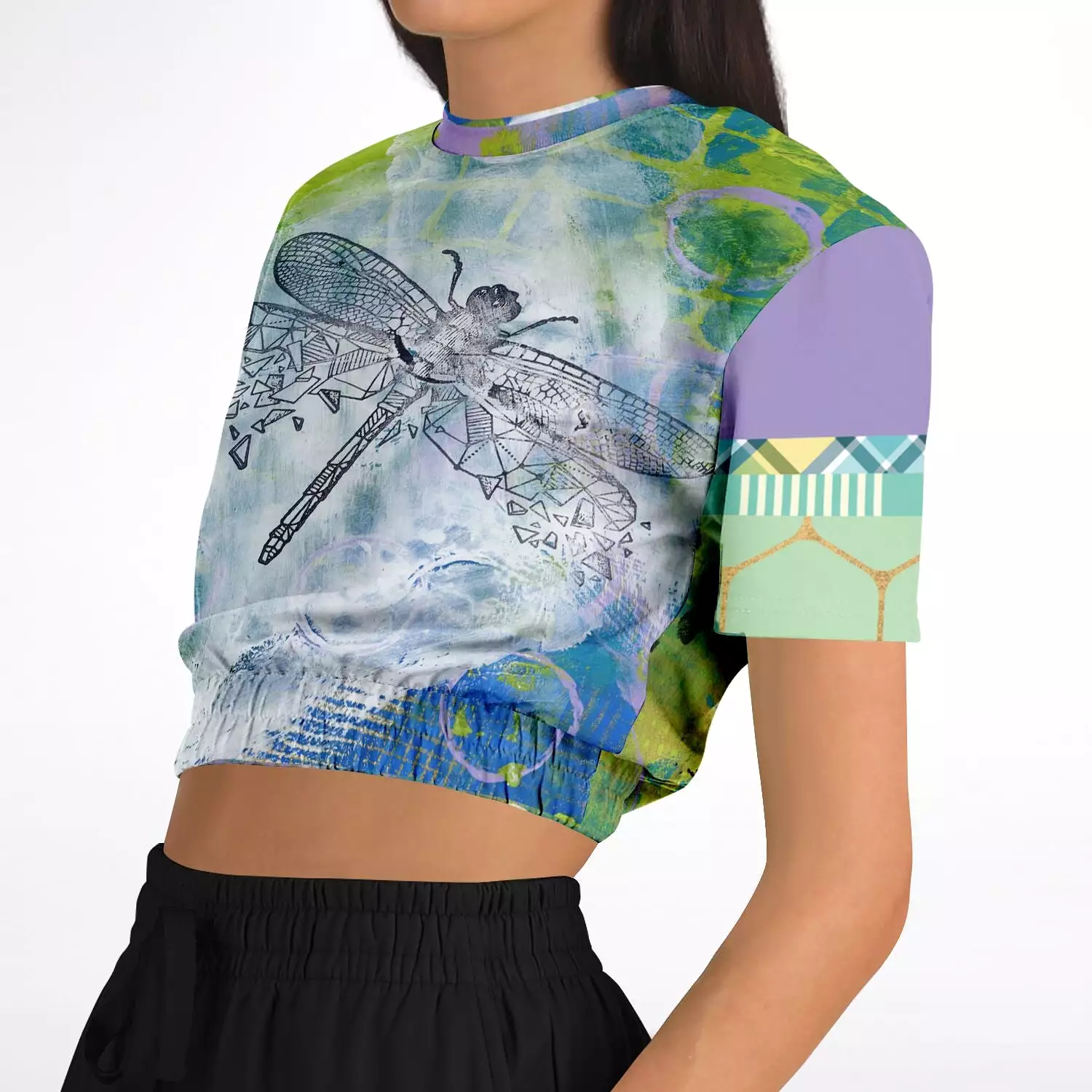 Dragonfly Cropped Fleece Eco-Poly Sweater