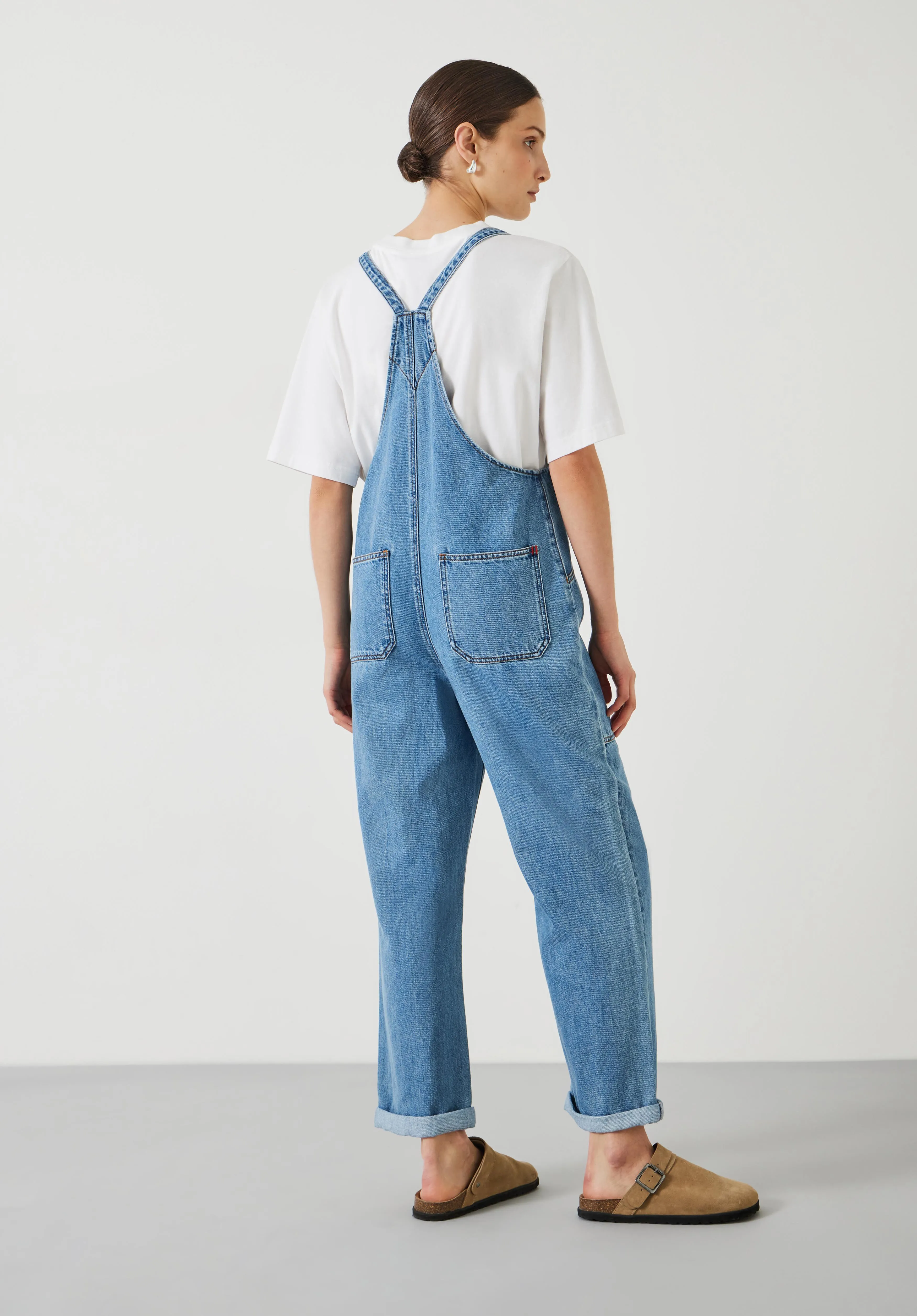 Ellie Denim Cropped Dungarees