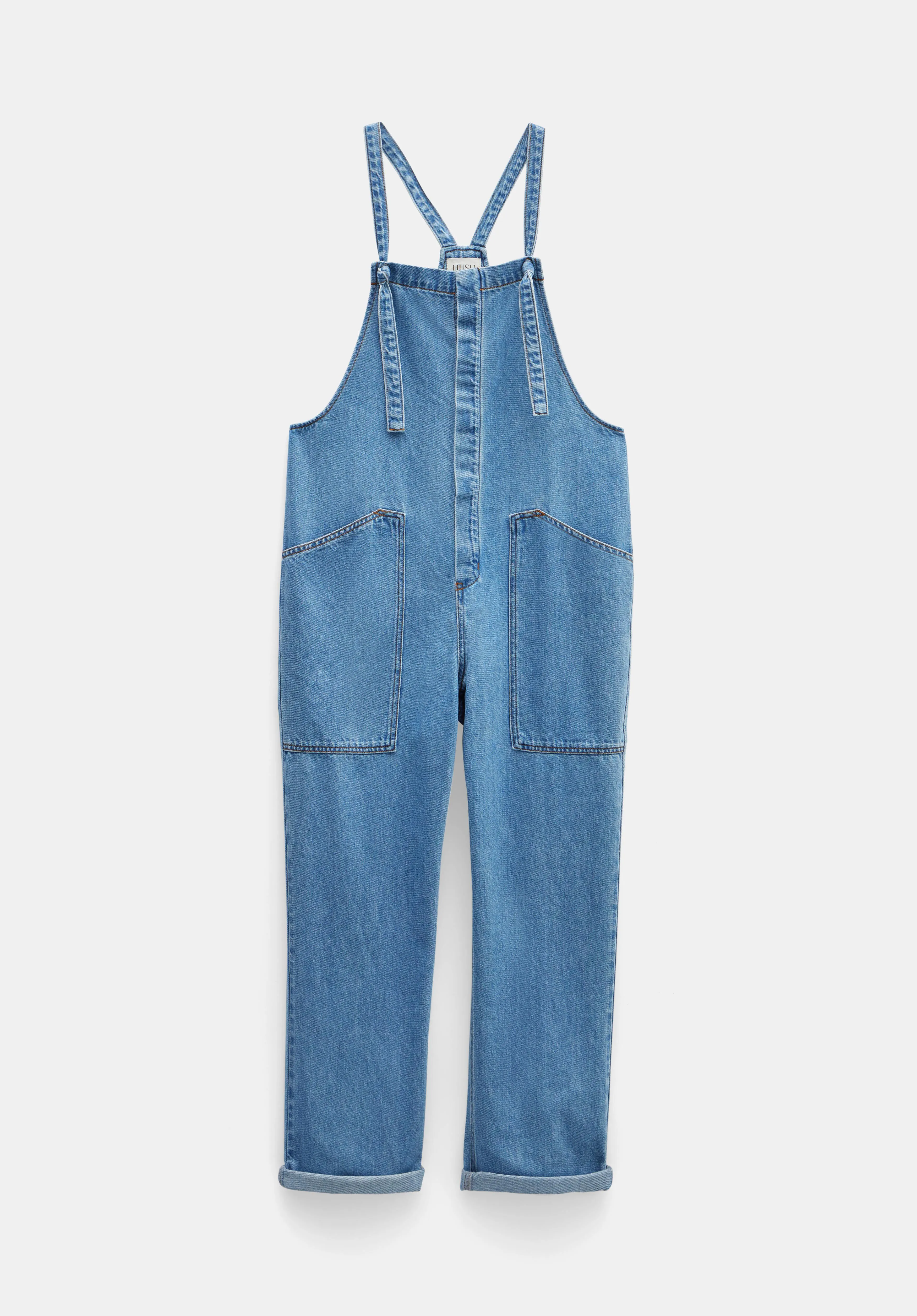 Ellie Denim Cropped Dungarees