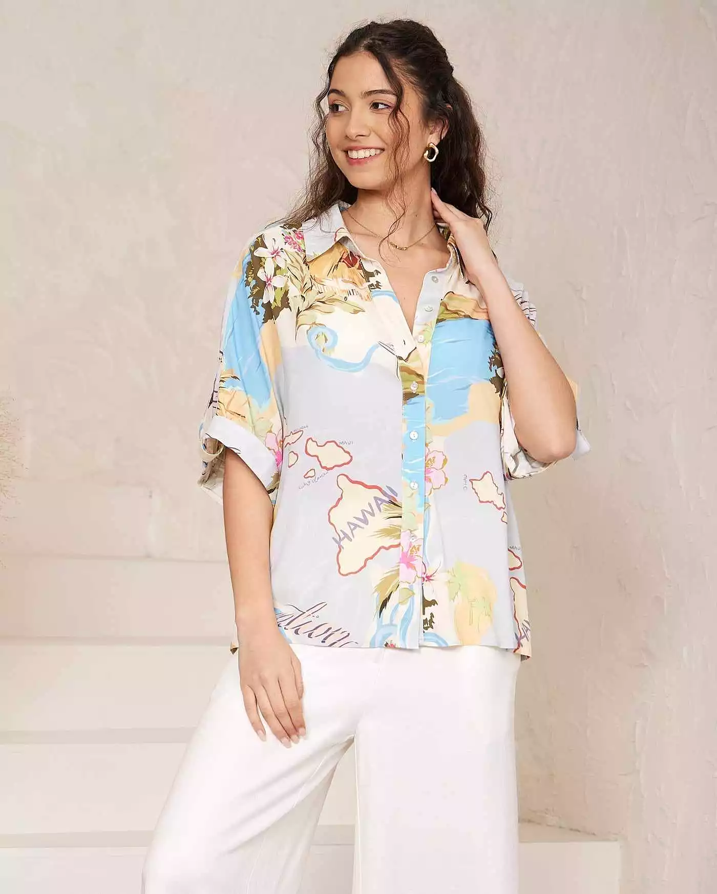 Elsie Shirt Blouse Top - Maui