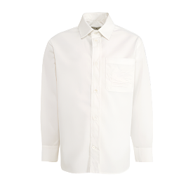 Etro Boys Long Sleeve White Shirt with Pegaso Embroidery_ GU5P20