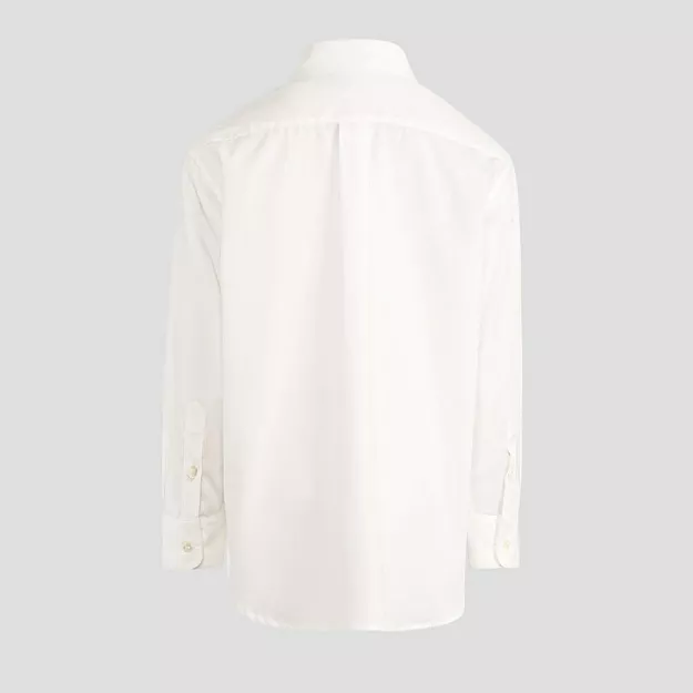 Etro Boys Long Sleeve White Shirt with Pegaso Embroidery_ GU5P20