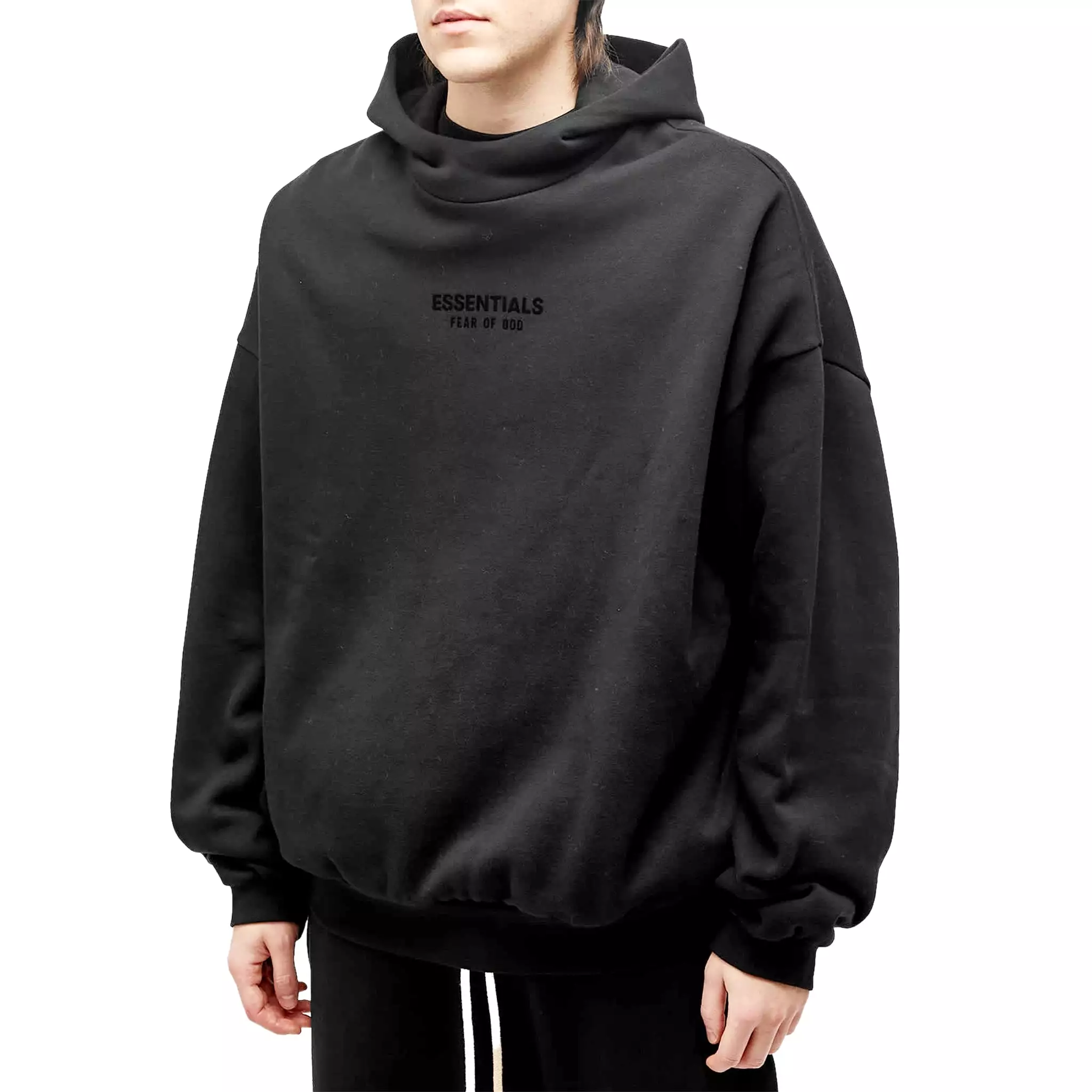 Fear Of God Essentials Jet Black Hoodie (FW23)