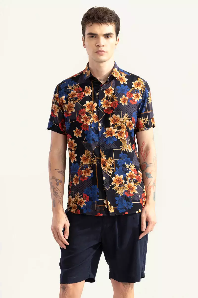 floral essence black shirt