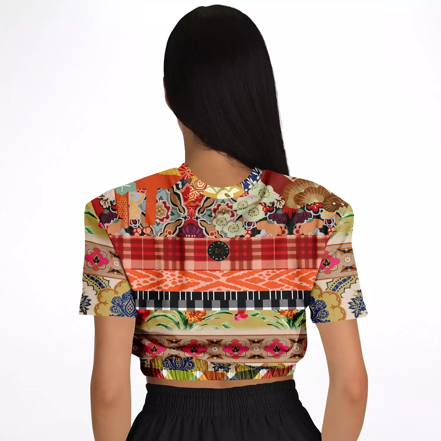 Flowers of Solvang Short Sleeve Cropped Eco-Poly Sweater