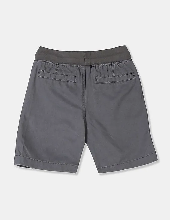 GAP Toddler Boy Charcoal Drawstring Waist Solid Twill Pull On Shorts