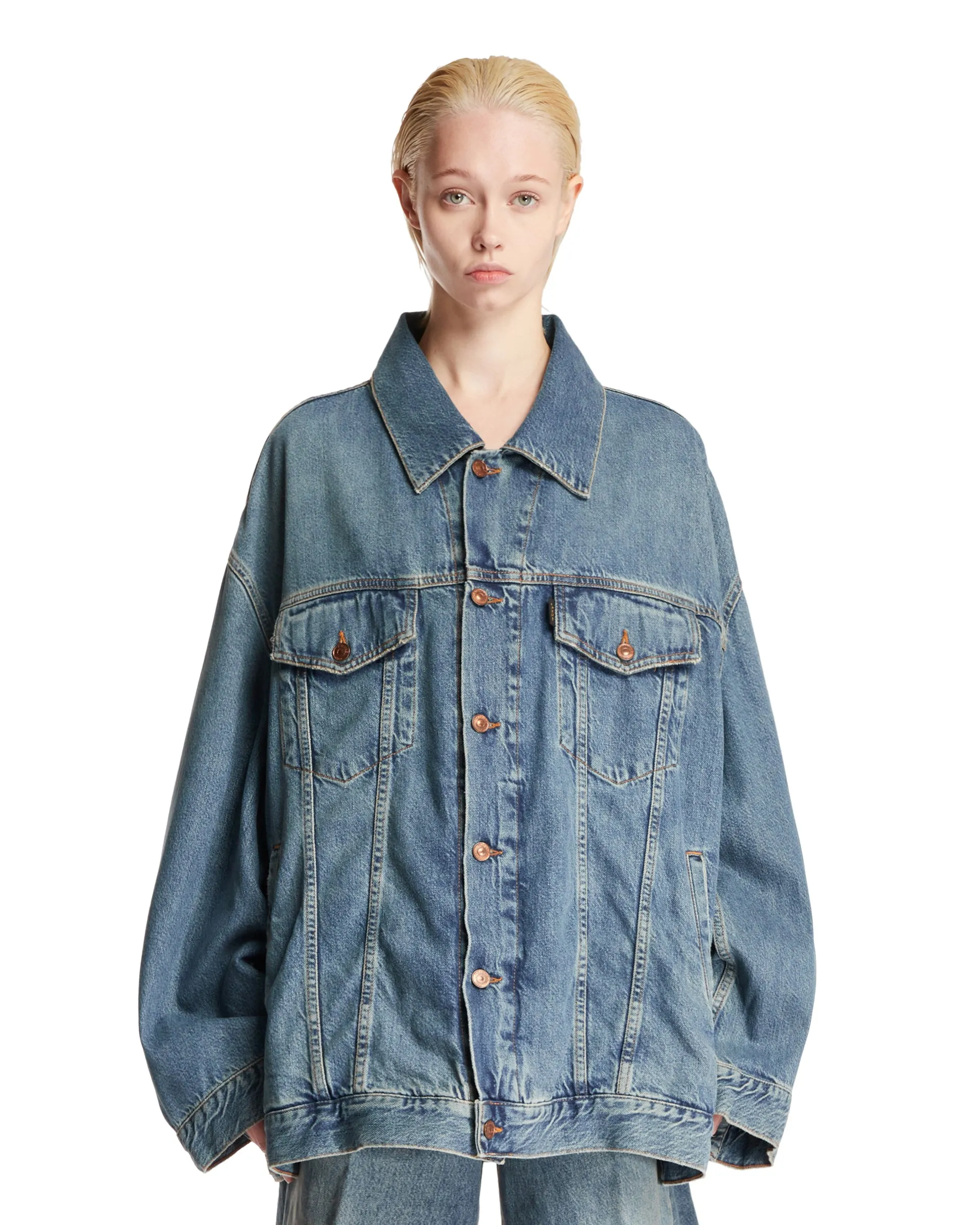 Giacca Blu In Denim Oversize