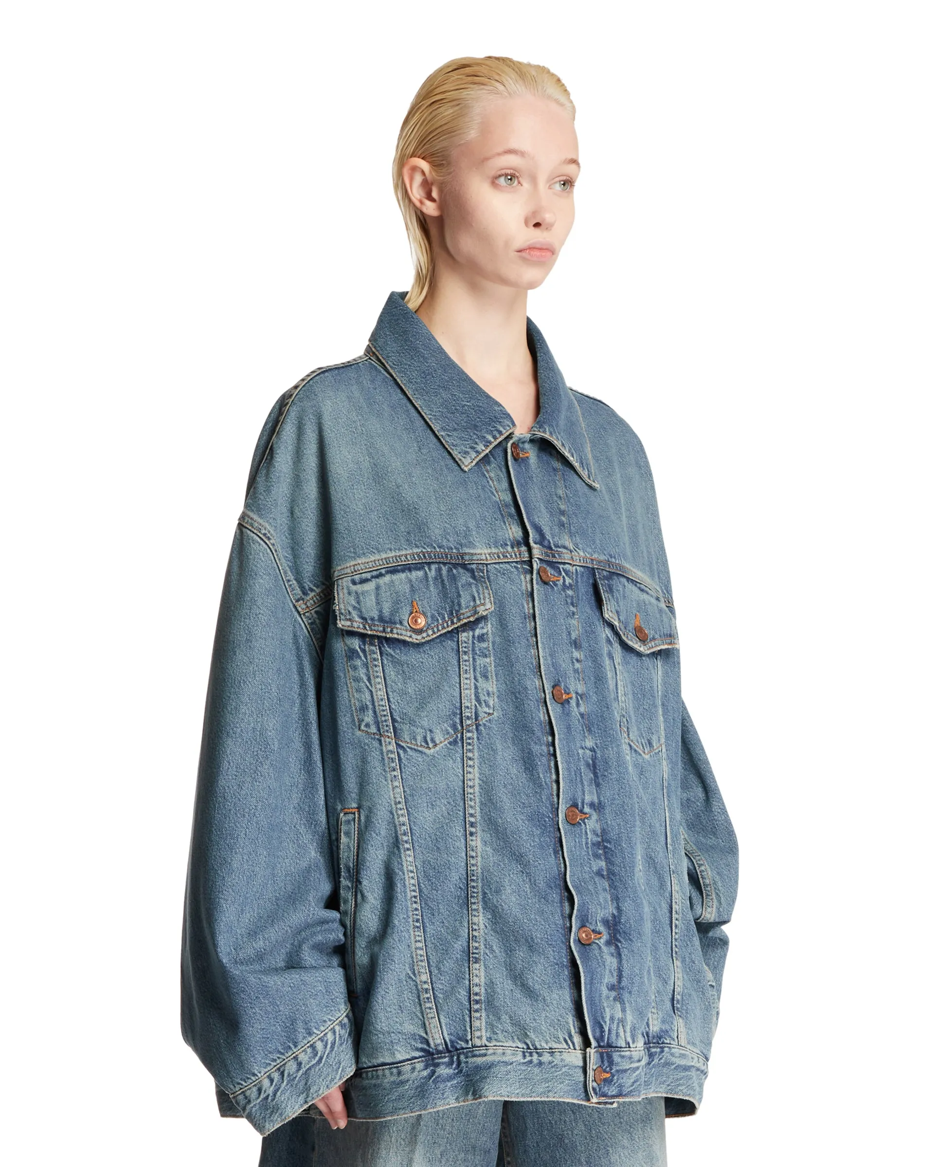 Giacca Blu In Denim Oversize