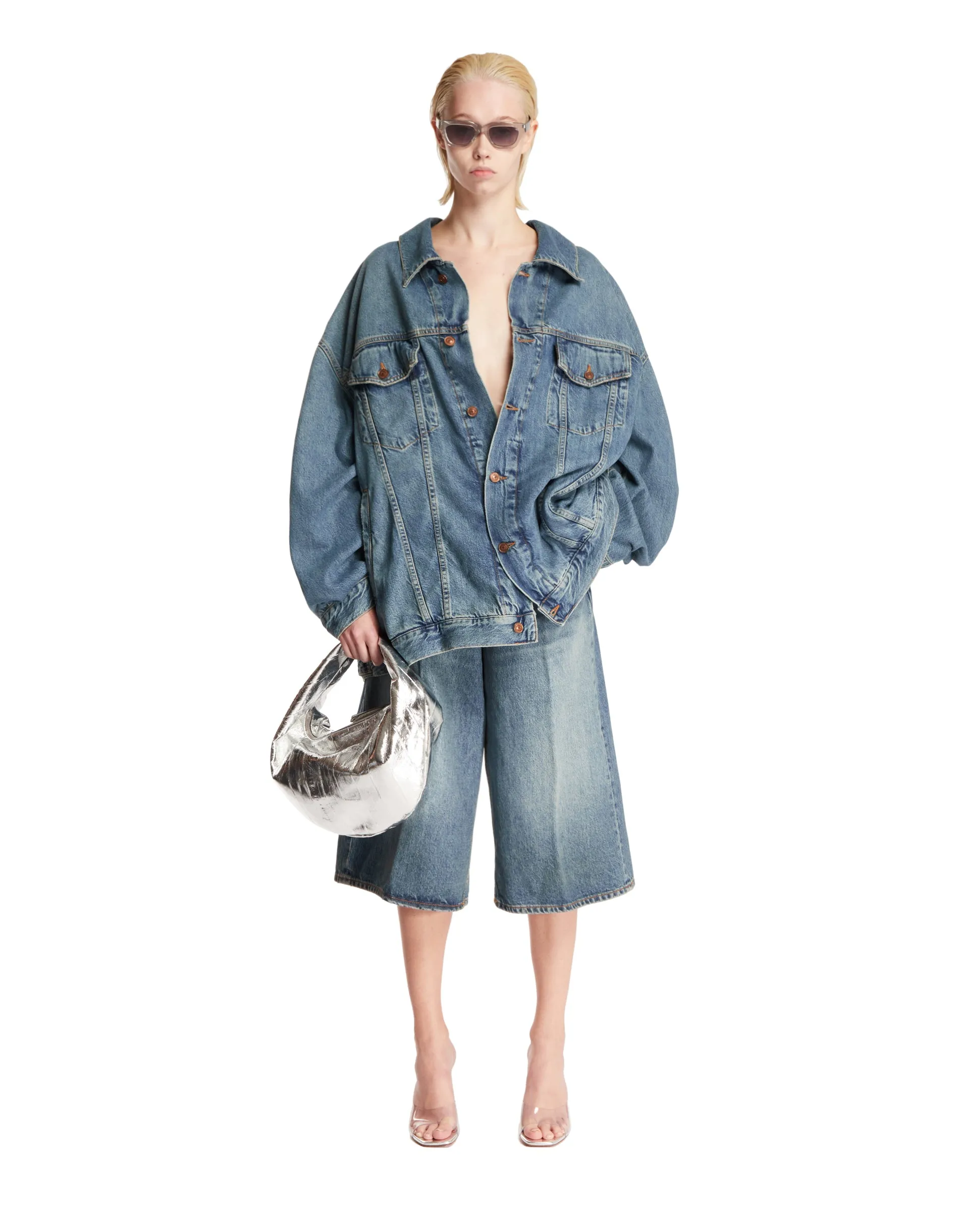 Giacca Blu In Denim Oversize