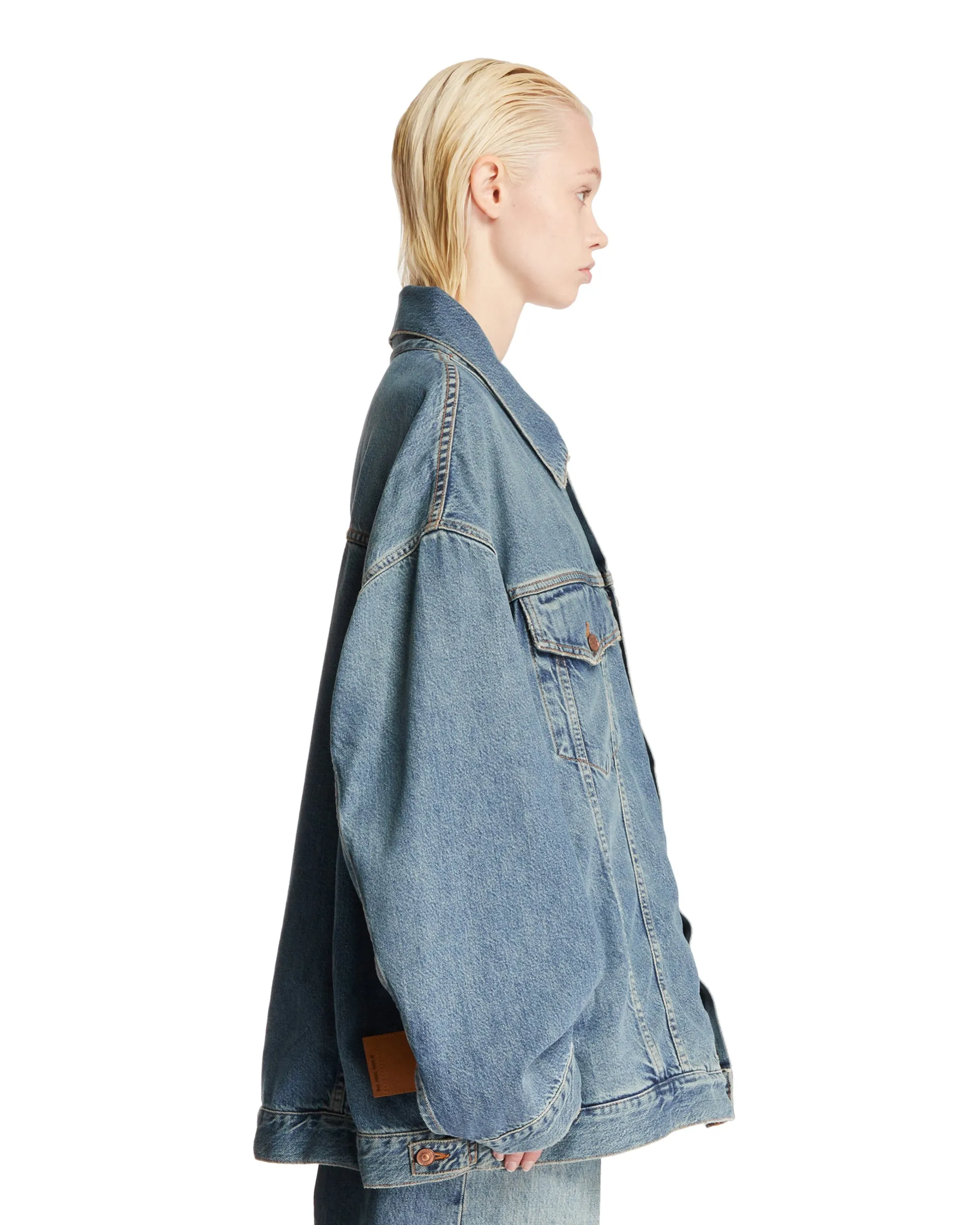 Giacca Blu In Denim Oversize