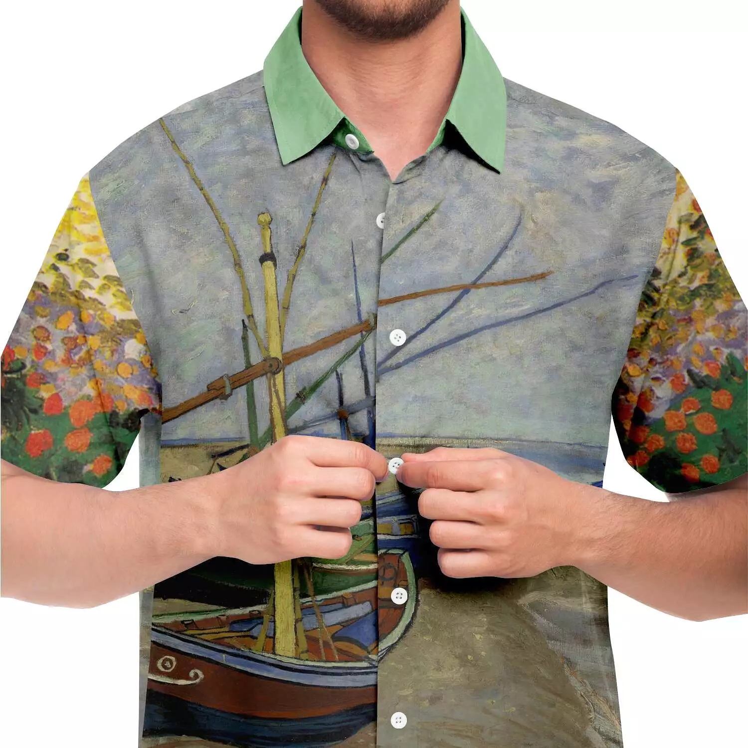 Gone Sailing Short Sleeve Button Down Shirt