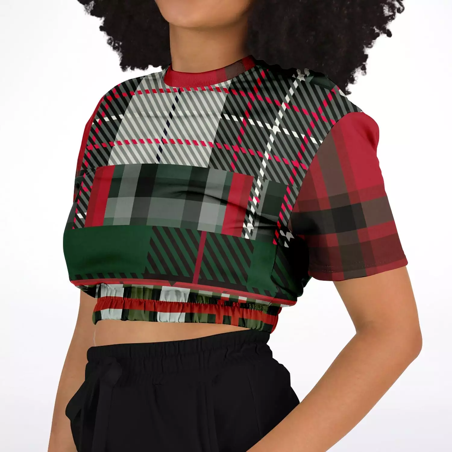 Great Scots Short Sleeve Cropped Eco-Poly Sweater