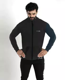 Gymx black hoodie with blue sleeve - Sale