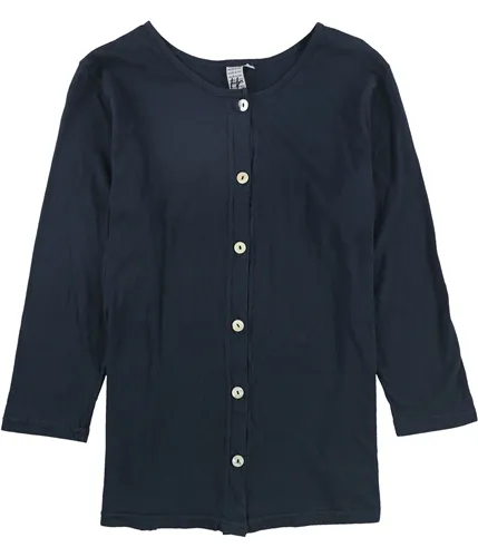 Hc La Womens Solid Cardigan Blouse