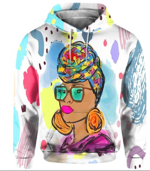 Headwrap Colorful Style All Over Apparel Hoodie