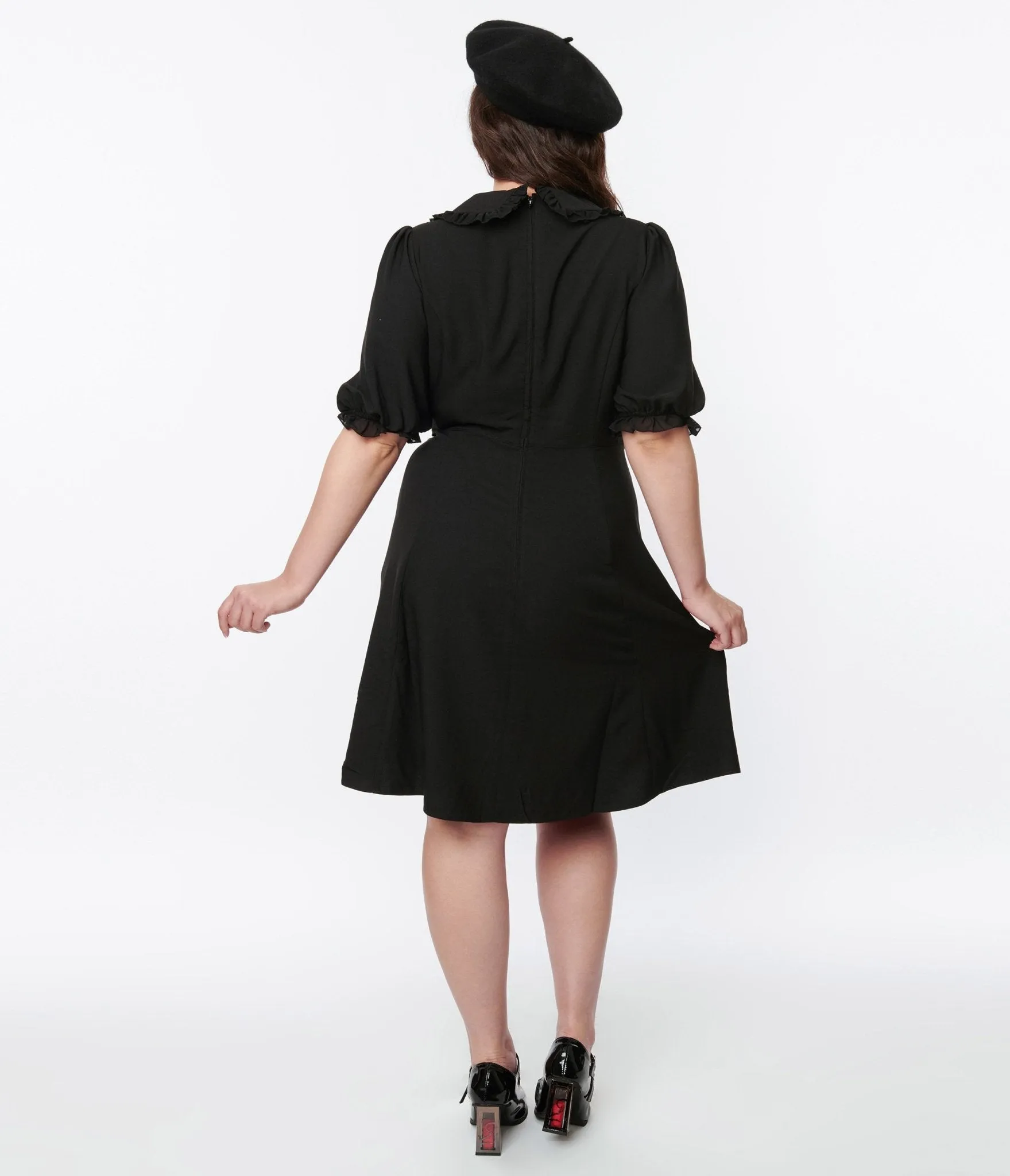 Hell Bunny Black & Ivy Flare Dress