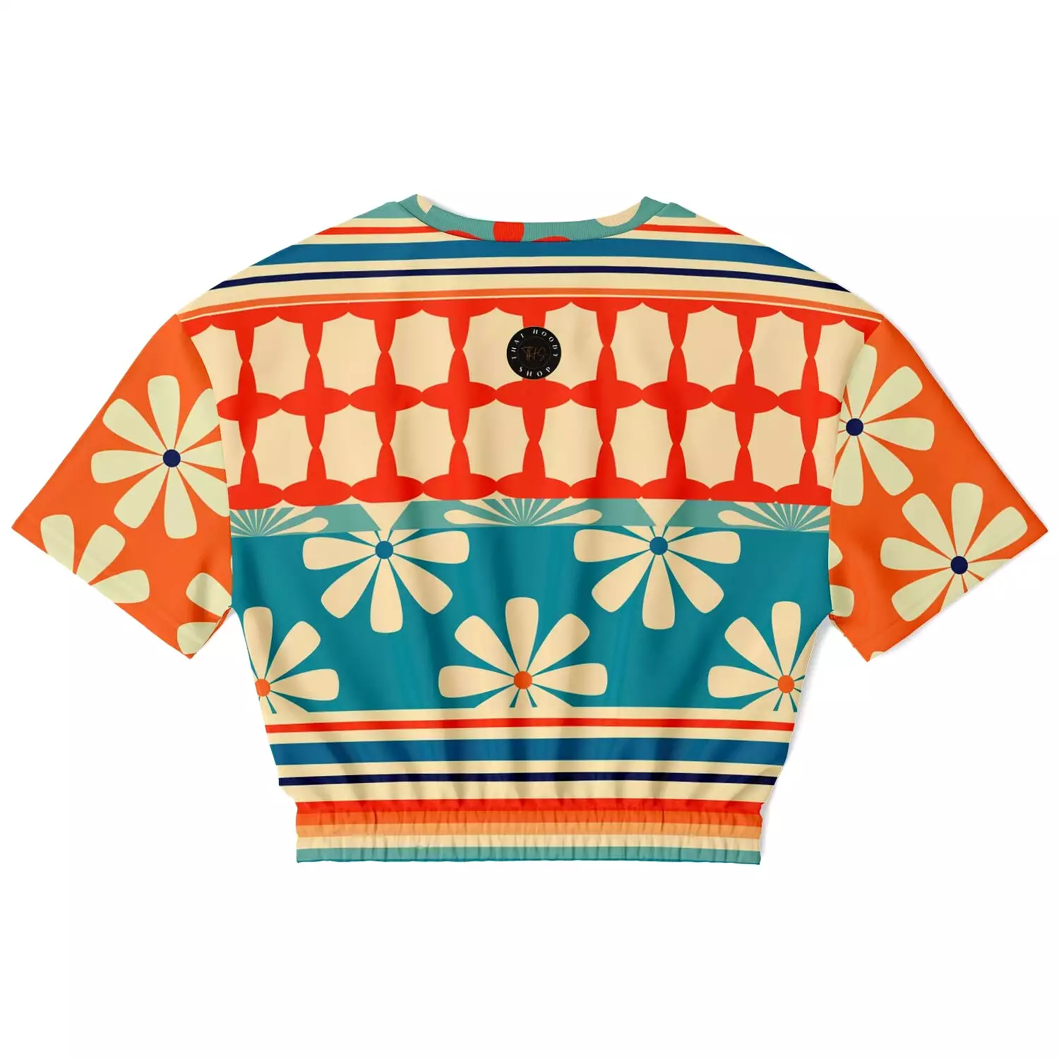 Ima Wallflower Short Sleeve Cropped Eco-Poly Sweater