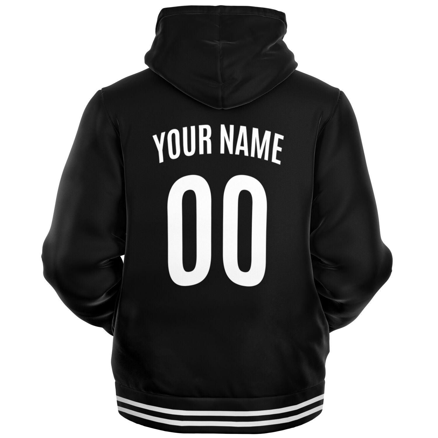 Italy Black Microfleece Zip-Up Hoodie - Custom Name + Number