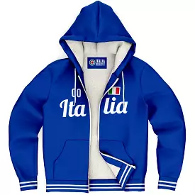 Italy Microfleece Zip-Up Hoodie - Custom Name + Number