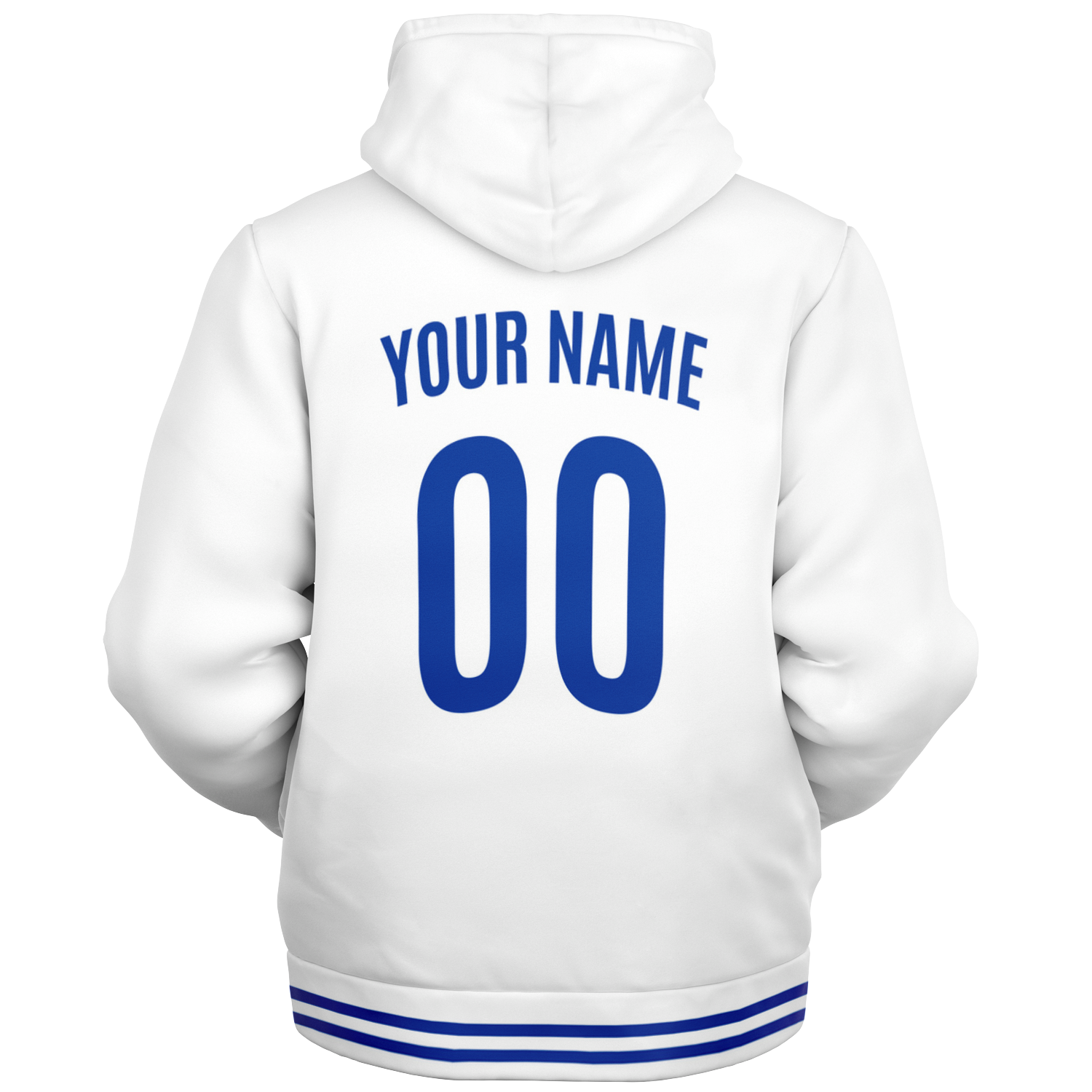 Italy White Microfleece Zip-Up Hoodie - Custom Name + Number