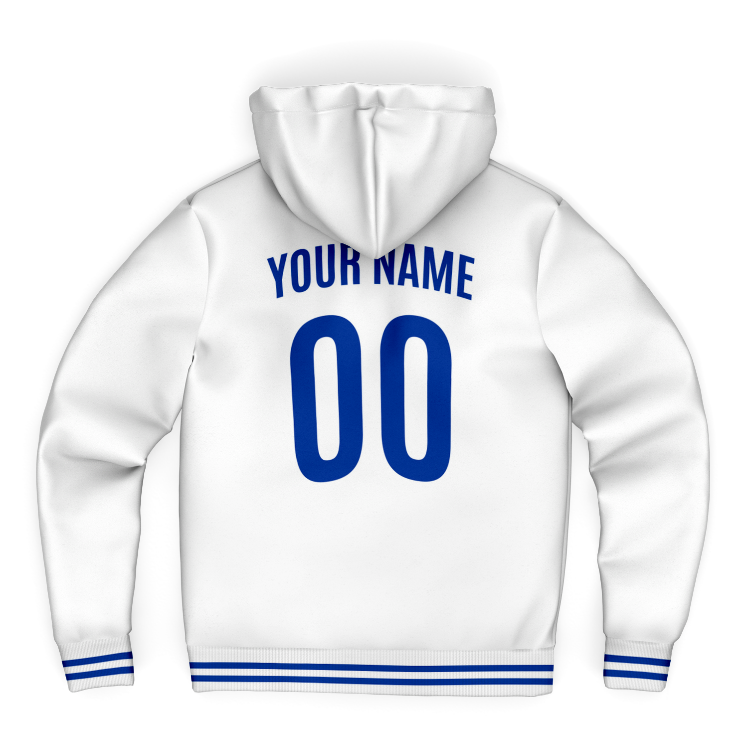 Italy White Microfleece Zip-Up Hoodie - Custom Name + Number