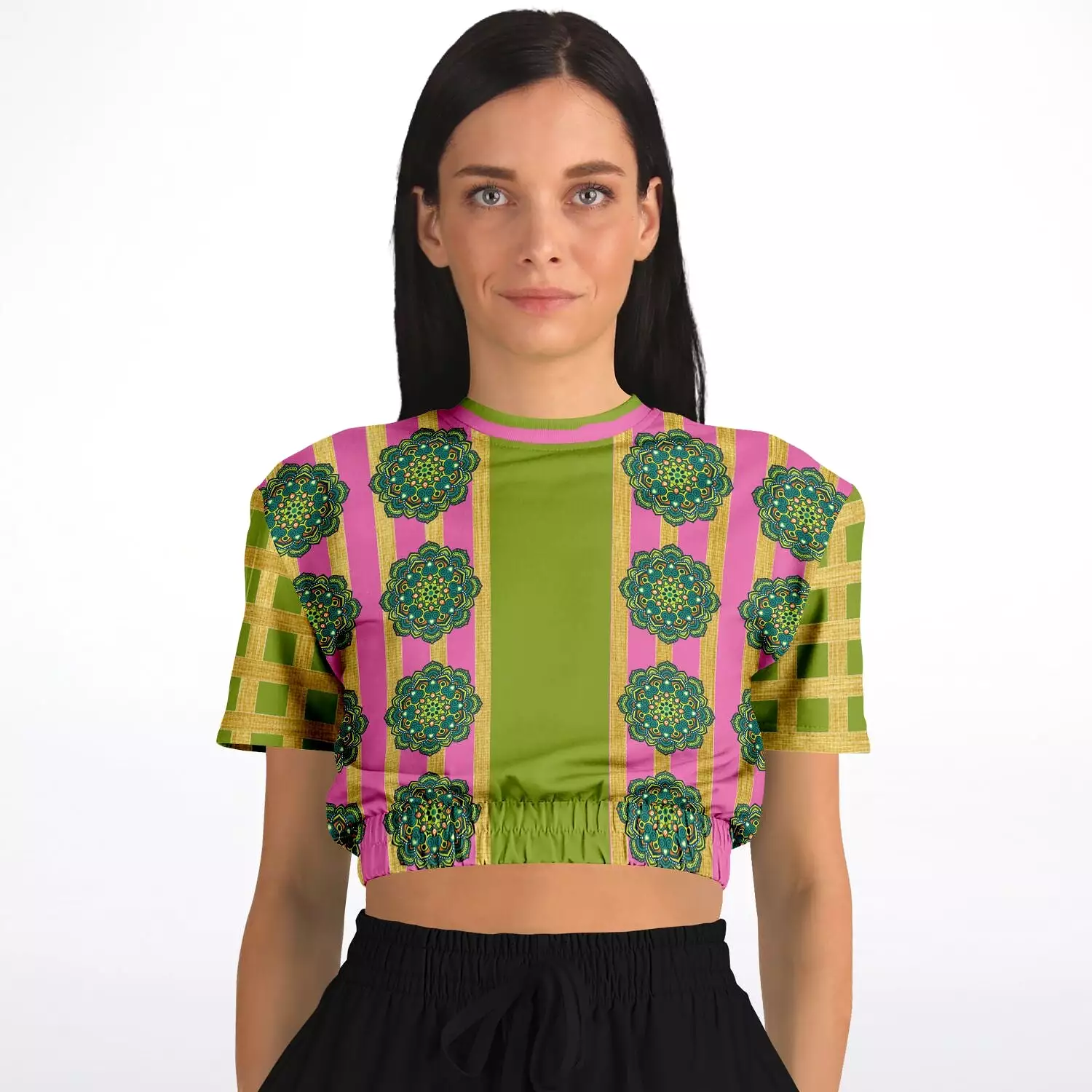 Jambalaya Deluxe Short Sleeve Cropped Eco-Poly Sweater