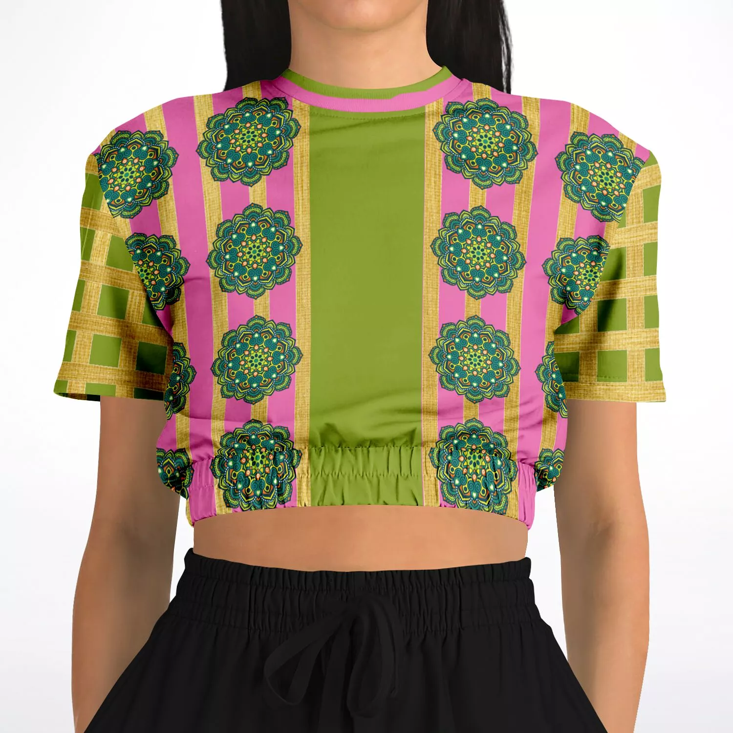 Jambalaya Deluxe Short Sleeve Cropped Eco-Poly Sweater