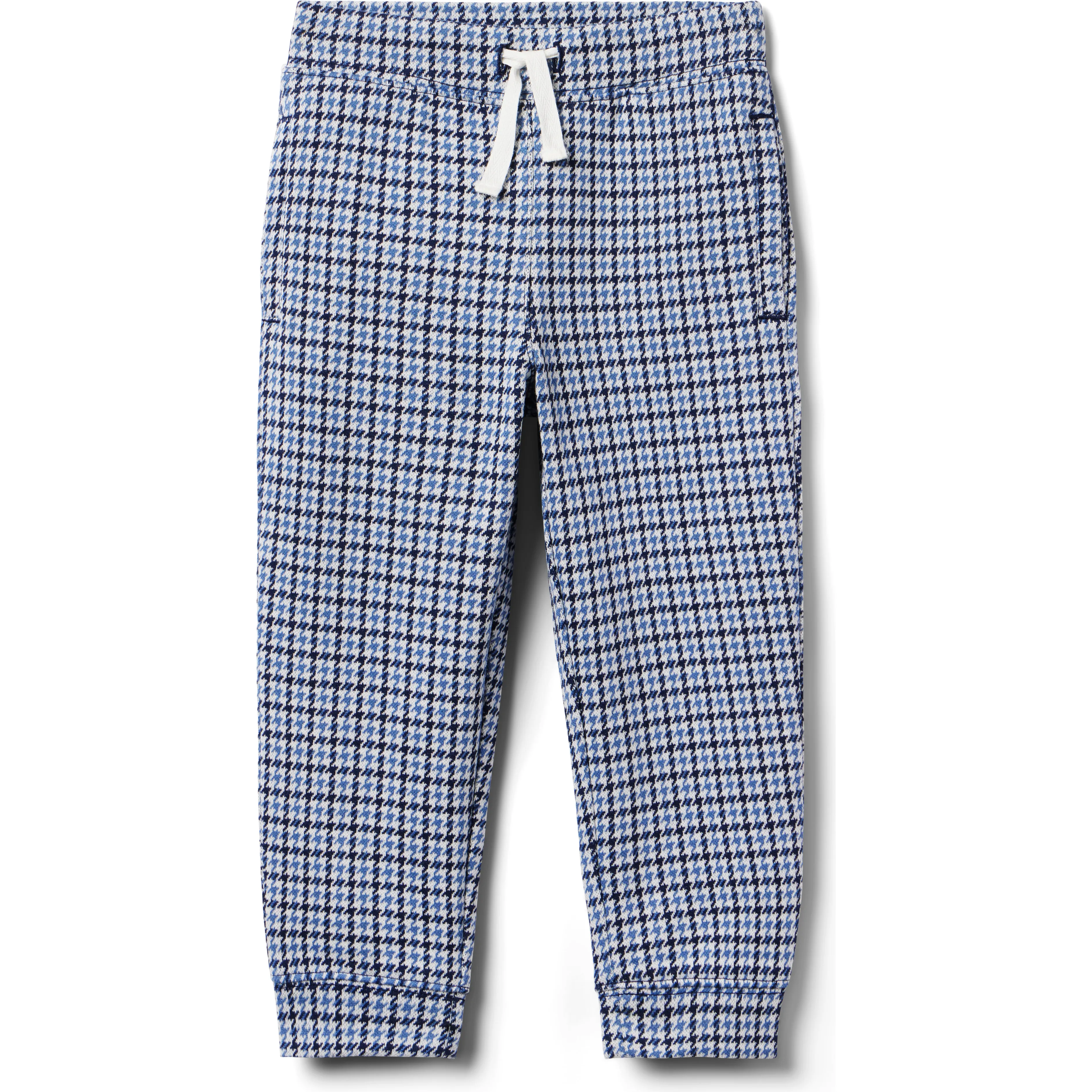 Janie and Jack The Houndstooth Elastic Drawstring Waist Jacquard Jogger, Merchant Marine