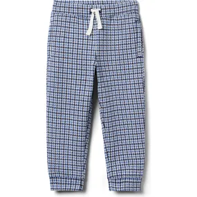 Janie and Jack The Houndstooth Elastic Drawstring Waist Jacquard Jogger, Merchant Marine