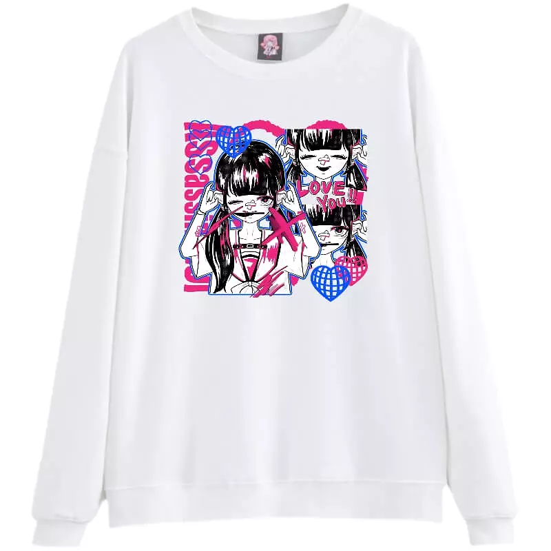 japanese dark Assassin cartoon print pullover hoodie BY900037