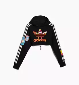 Jeremy Scott Cropped Hoodie Womens Hoodie - Black/Multi