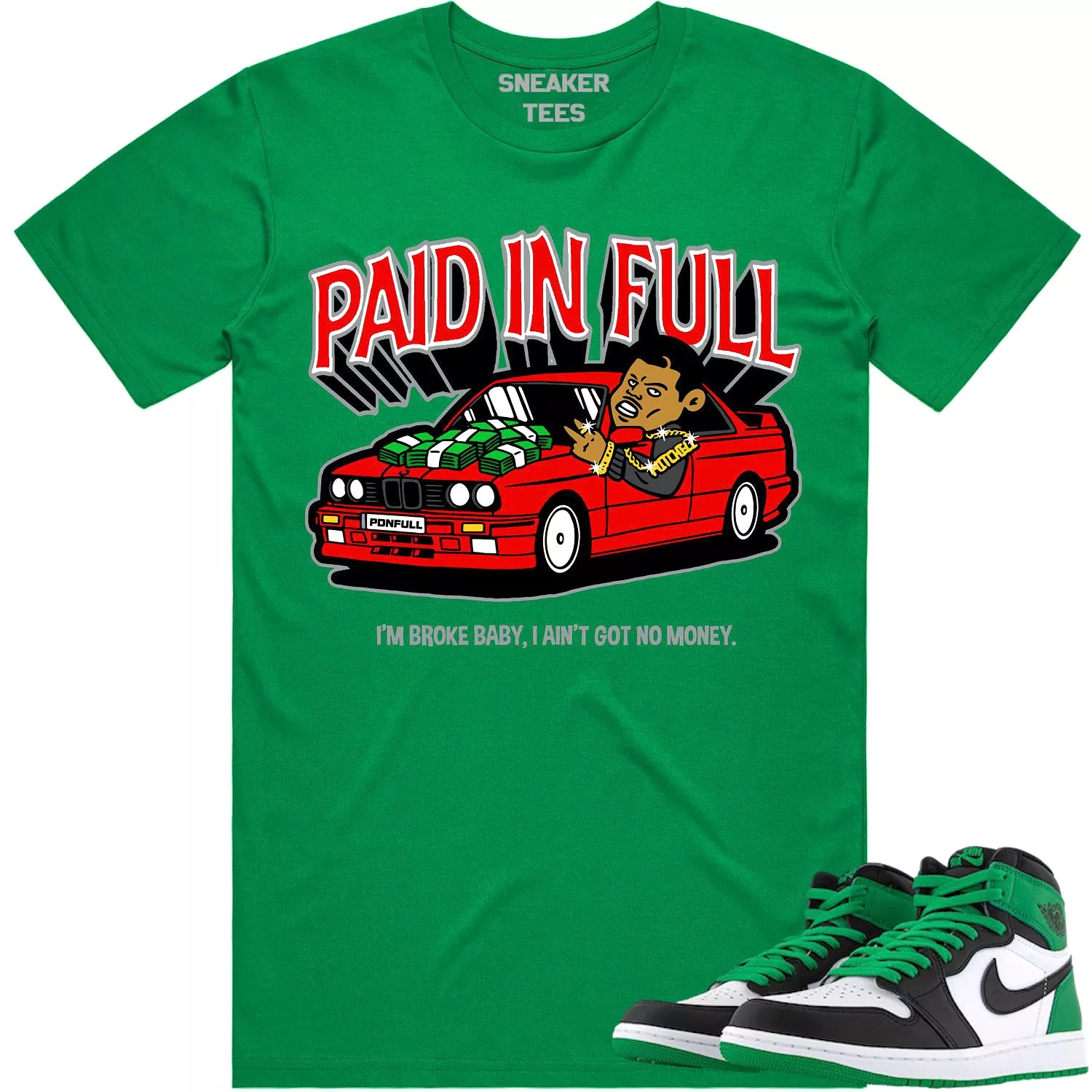 Jordan 1 Lucky Green 1s Shirt to Match - RED PAID