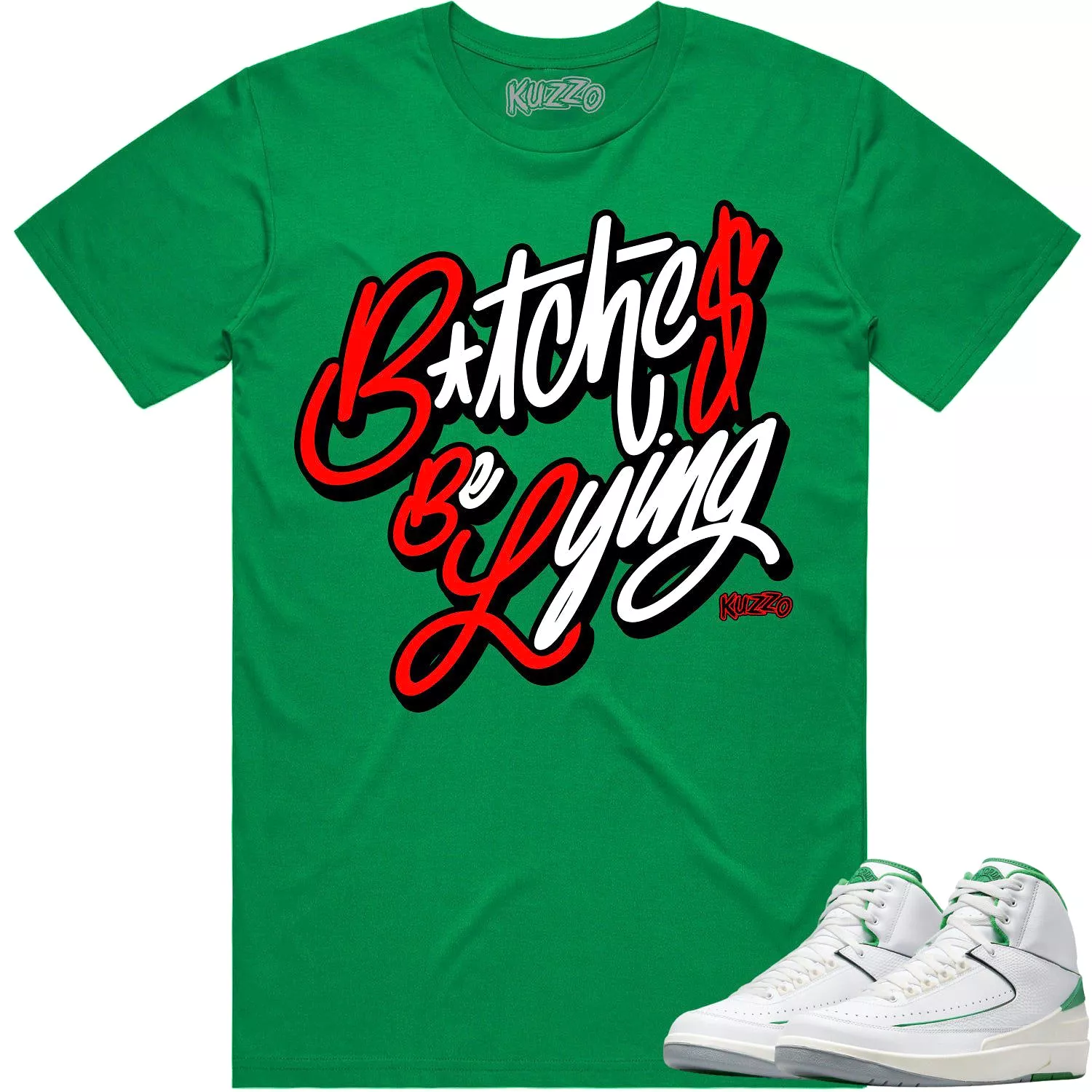 Jordan 2 Lucky Green 2s Shirt to Match - RED BBL