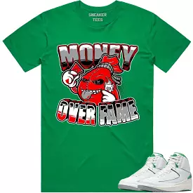 Jordan 2 Lucky Green 2s Shirt to Match - RED MOF