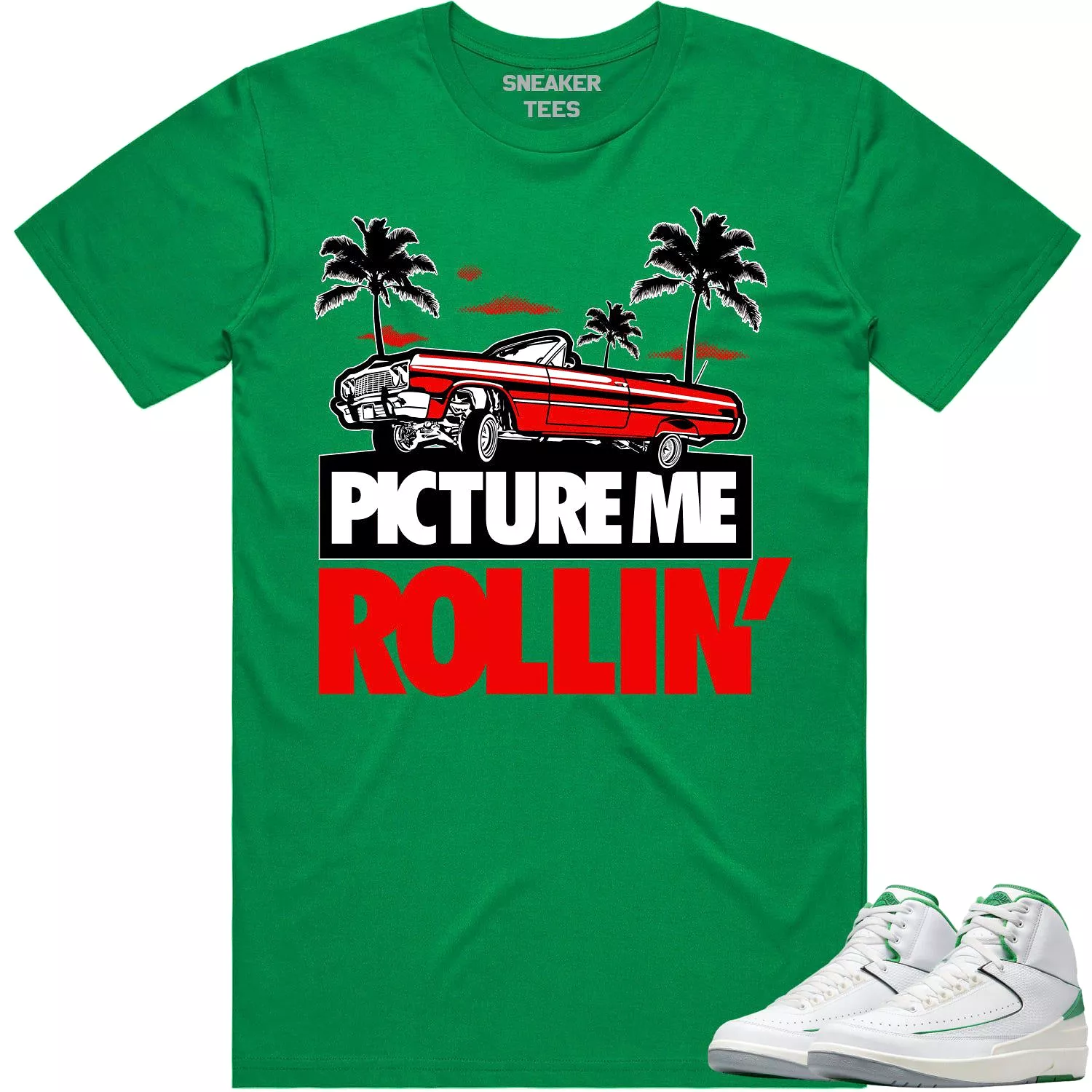 Jordan 2 Lucky Green 2s Shirt to Match - RED PMR