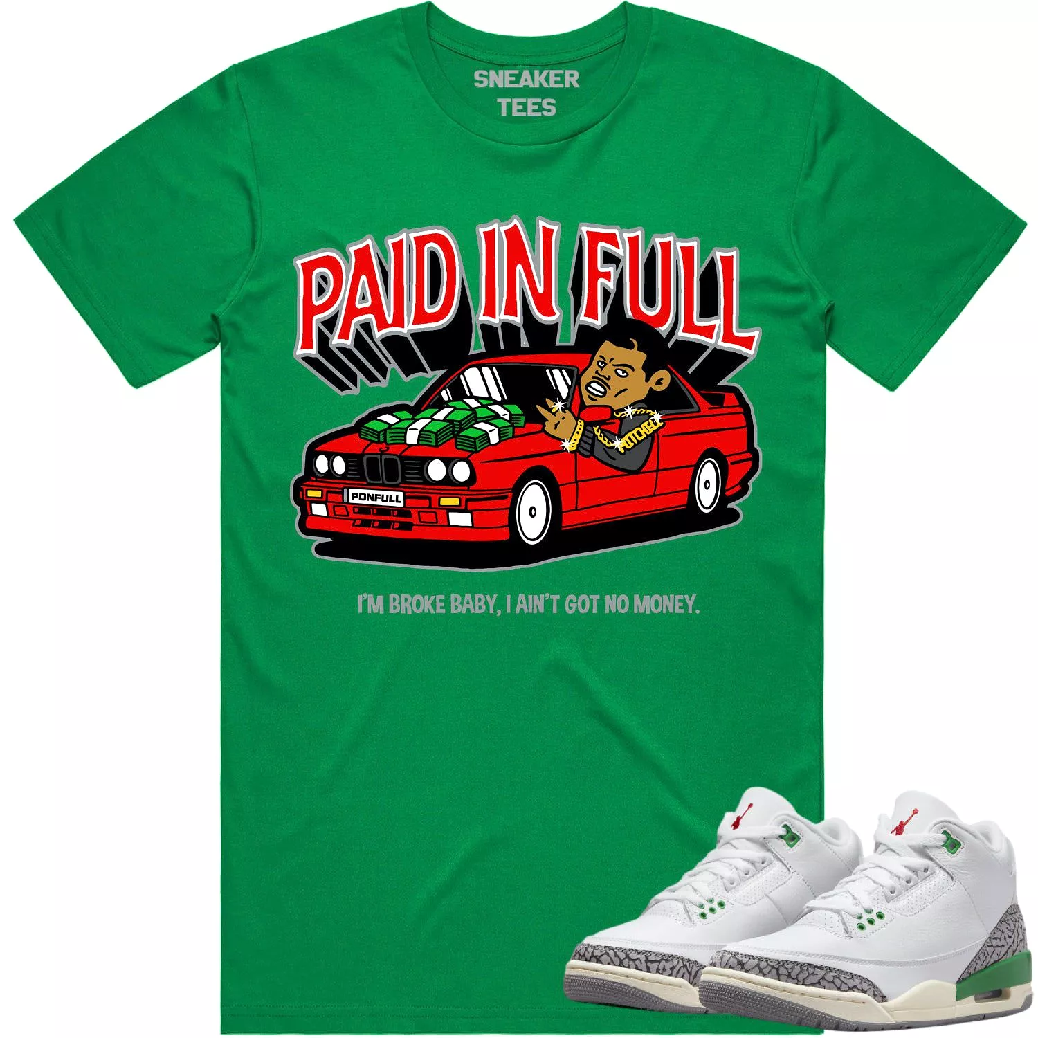 Jordan 3 Lucky Green 3s Shirt to Match - RED PAID