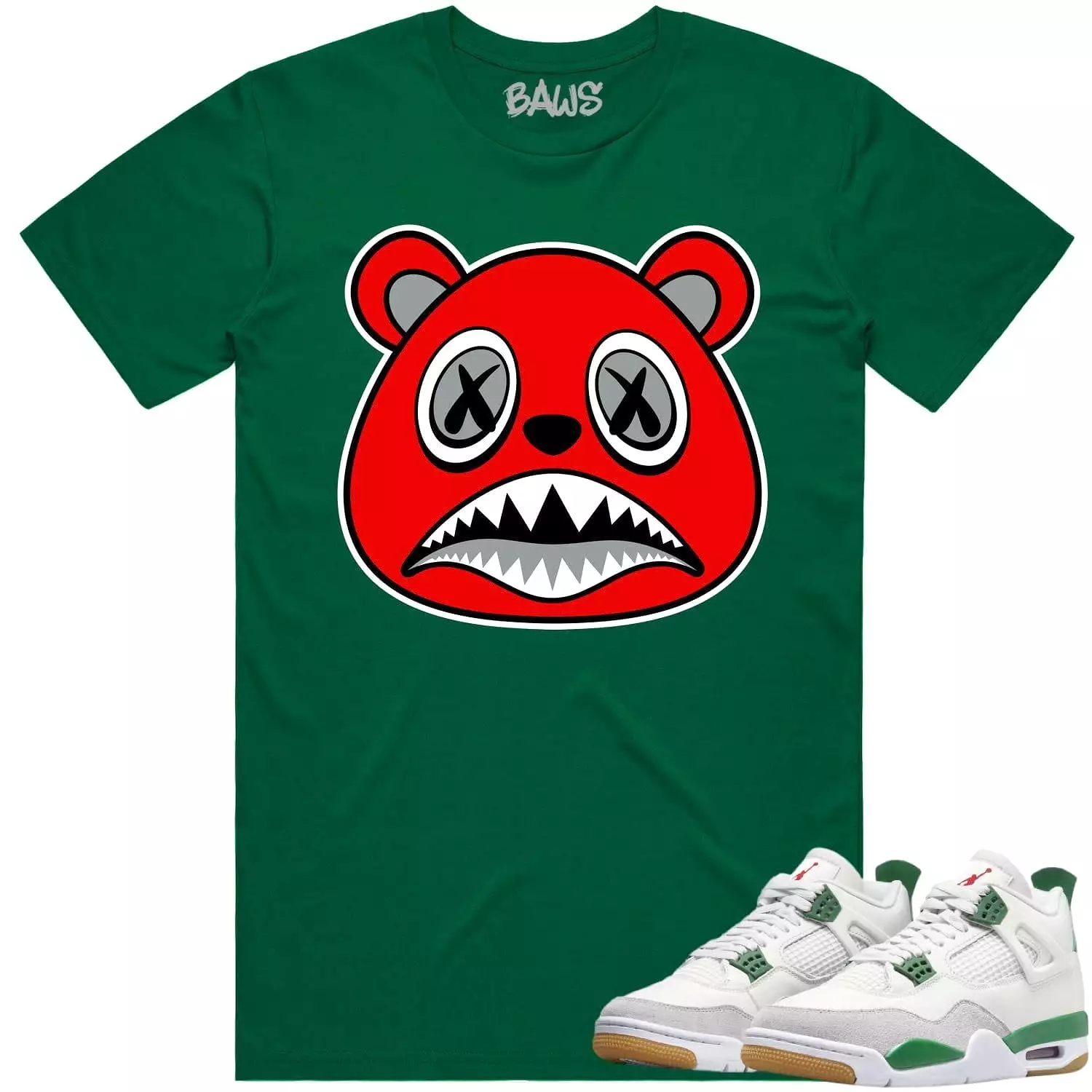 Jordan 4 Pine Green SB 4s Shirt to Match - ANGRY BAWS BEAR