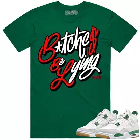 Jordan 4 Pine Green SB 4s Shirt to Match - RED BBL