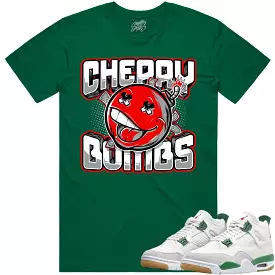 Jordan 4 Pine Green SB 4s Shirt to Match - RED CHERRY BOMBS