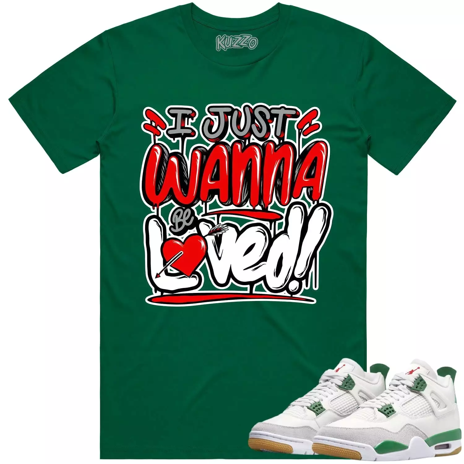 Jordan 4 Pine Green SB 4s Shirt to Match - RED LOVED