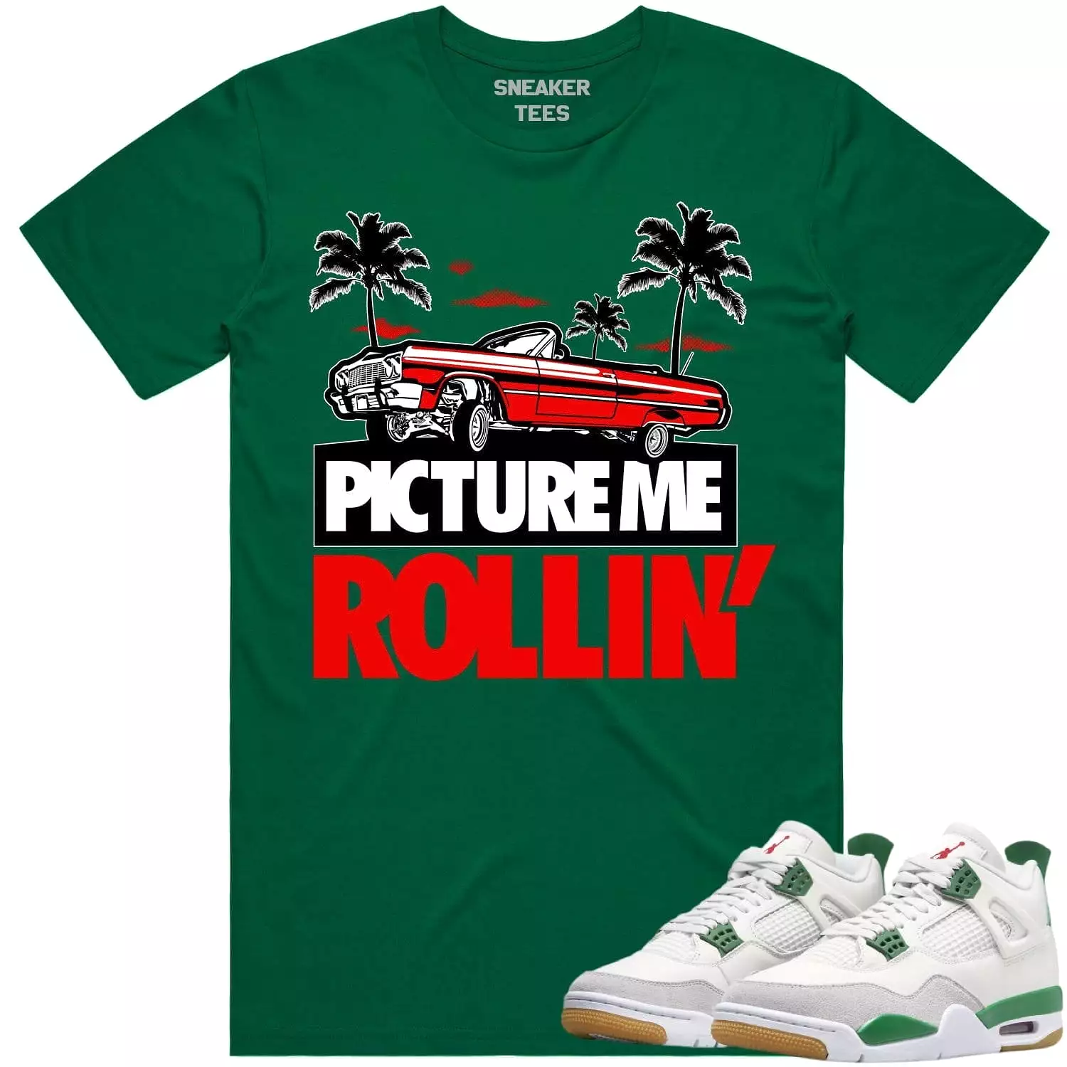 Jordan 4 Pine Green SB 4s Shirt to Match - RED PMR