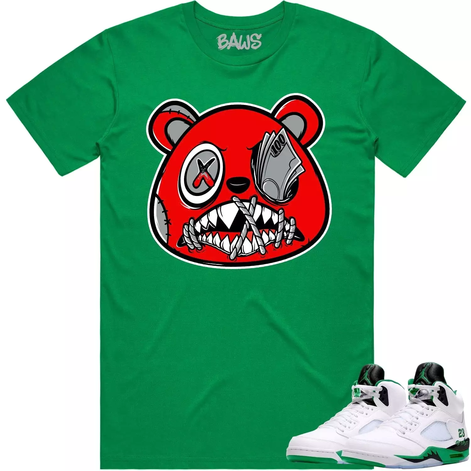 Jordan 5 Lucky Green 5s Shirt to Match - ANGRY MONEY TALKS BAWS